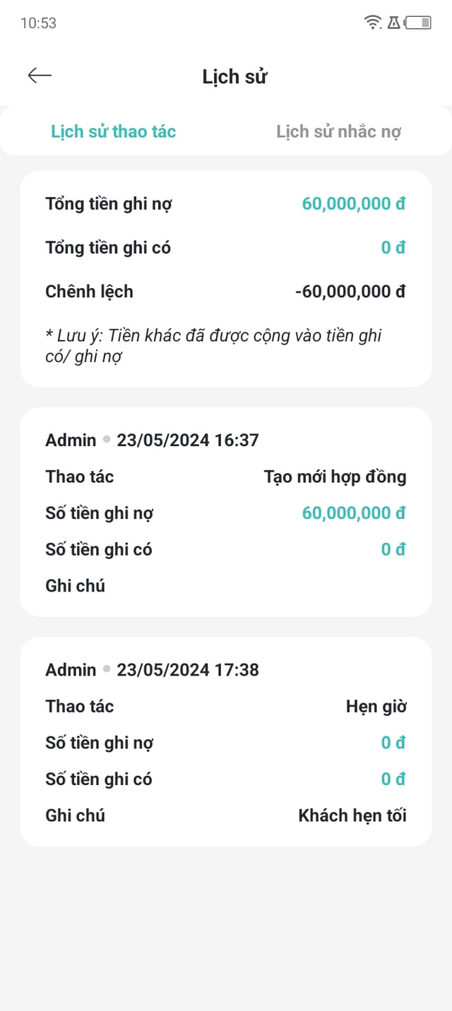 Màn soát lại cuối ngày của phần mềm quản lý cầm đồ